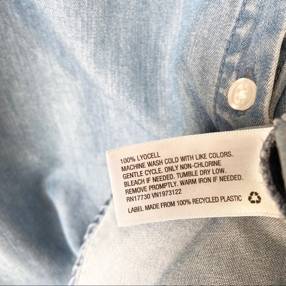 a.n.d ea wy Chambray Long Sleeve Button Down Shirt - Picture 6 of 7